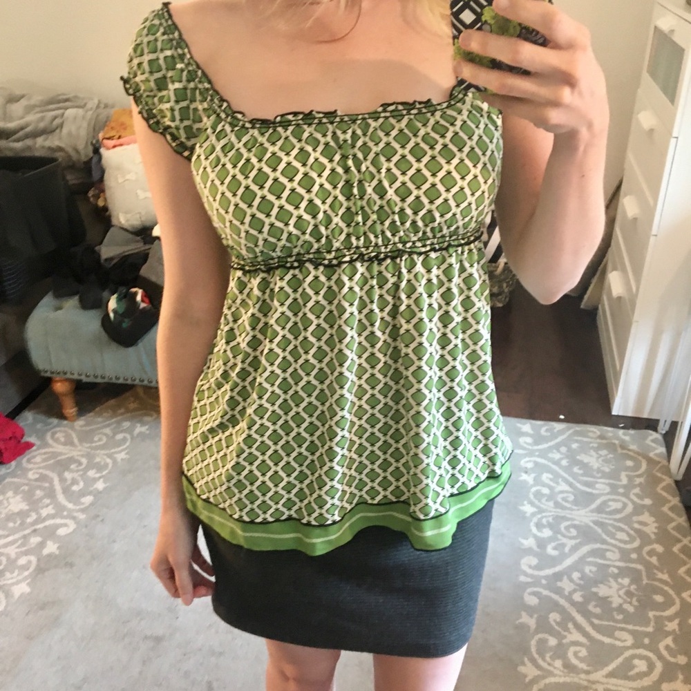 Green flowy blouse